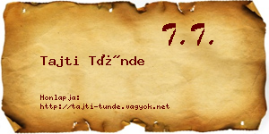 Tajti Tünde névjegykártya