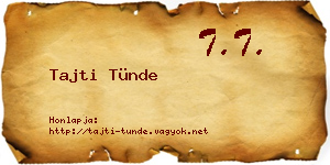 Tajti Tünde névjegykártya